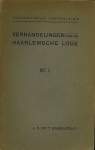 J.C. op 't Eynde-Stolp. - Verhandelingen van de Haarlemsche Loge - No. I. 